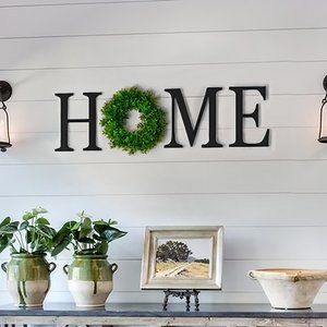 Home Sign With Wreath